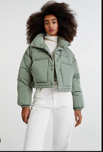 m Beden haki Renk Pull&Bear mont
