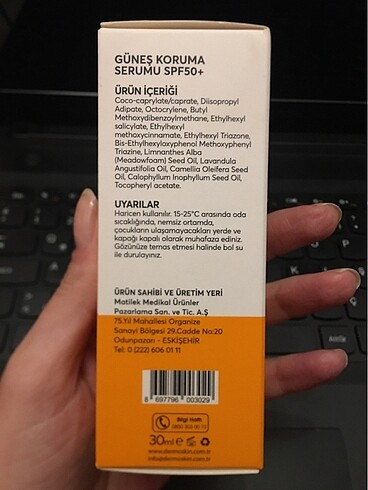  Beden Dermoskin be bright spf 50 güneş koruyucu serum