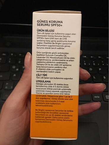 Diğer Dermoskin be bright spf 50 güneş koruyucu serum