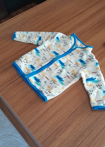 Renkli Desenli Fermuarlı Bebek Tulumu