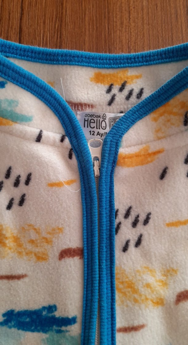 Renkli Desenli Fermuarlı Bebek Tulumu - Görsel 4