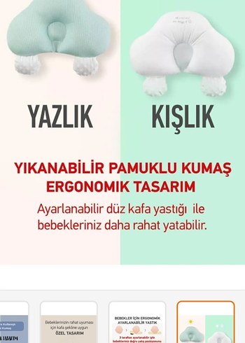Bebek Düz Kafa Yastığı Beyaz - Görsel 5