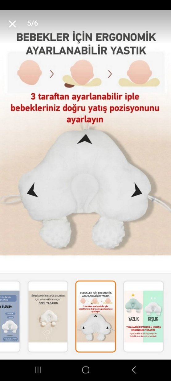 Bebek Düz Kafa Yastığı Beyaz - Görsel 4