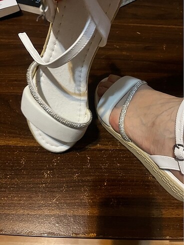 Gelin ,nişan,söz için beyaz sandalet - Görsel 5