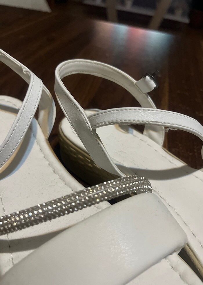 Gelin ,nişan,söz için beyaz sandalet - Görsel 2