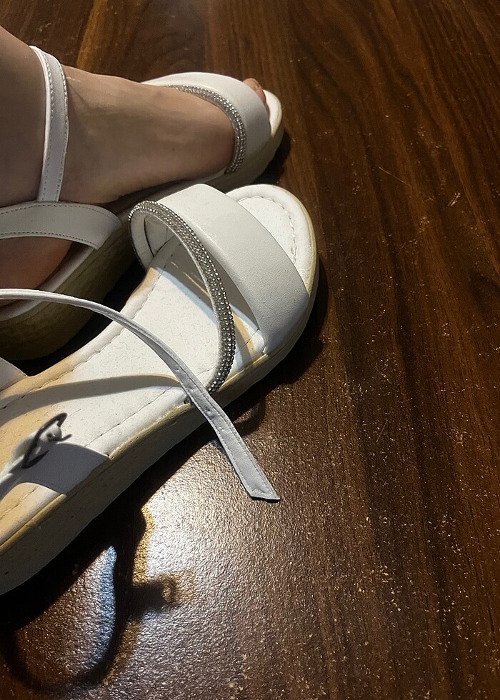 Gelin ,nişan,söz için beyaz sandalet - Görsel 4