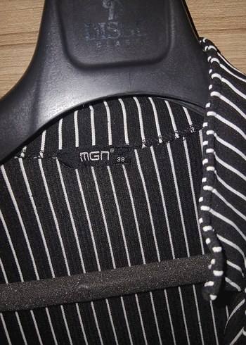 Çizgili Siyah Uzun Kadın Kaban - Görsel 3