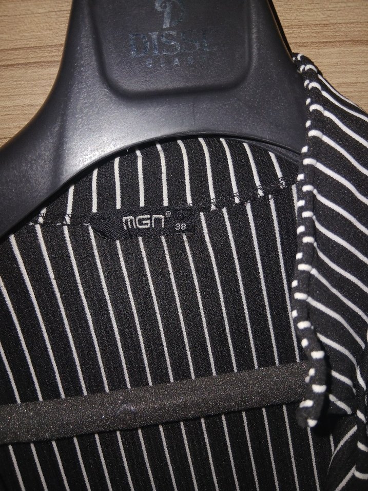 Çizgili Siyah Uzun Kadın Kaban - Görsel 3