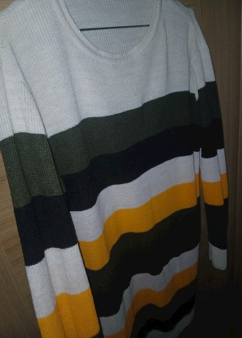 Çizgili Uzun Kollu Kadın Triko - Görsel 3