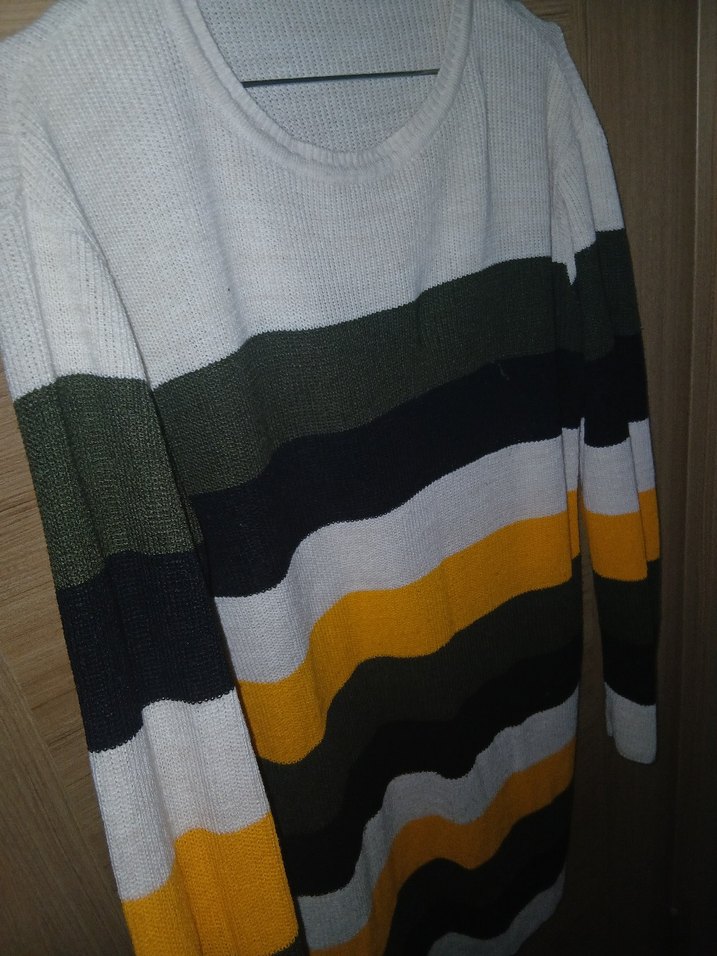 Çizgili Uzun Kollu Kadın Triko - Görsel 3