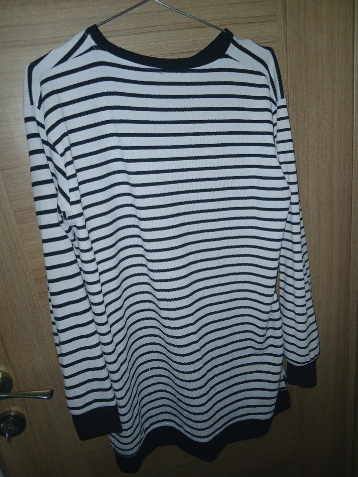 Uzun Kollu Çizgili Hamile Tişörtü - Görsel 2