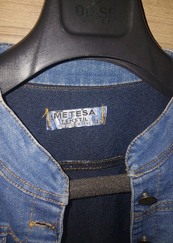 Düğmeli Mavi Denim Kadın Ceket - Görsel 2