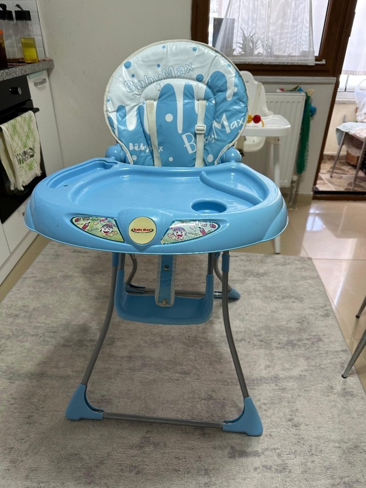 Pastel Mavi Bebek Mama Sandalyesi - Görsel 4