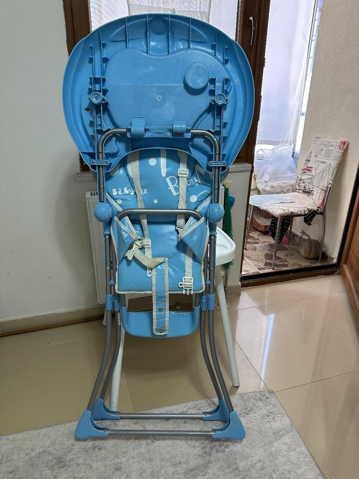 Pastel Mavi Bebek Mama Sandalyesi - Görsel 5