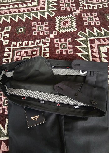 Siyah Erkek Kemerli Regular Fit Kumaş Pantolon - Görsel 4