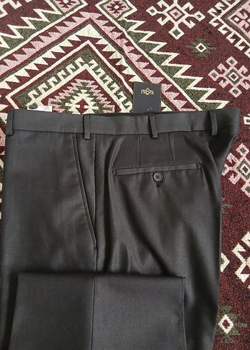 Siyah Erkek Kemerli Regular Fit Kumaş Pantolon - Görsel 2