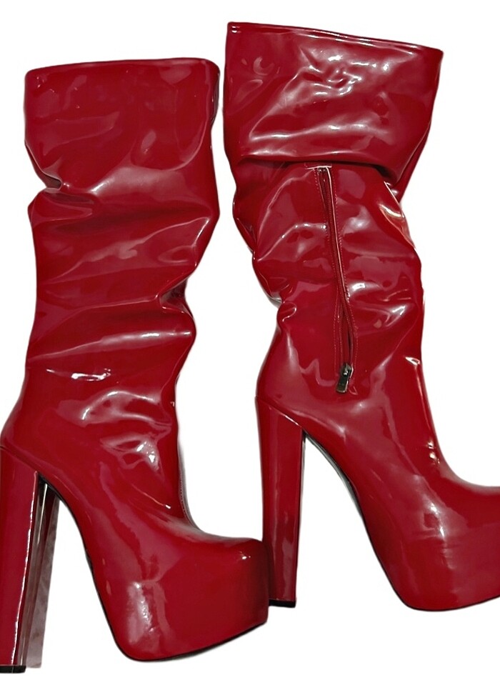 Rugan Körüklü Diz Altı Yüksek Topuklu Çizme(yeni ürün) - Görsel 2