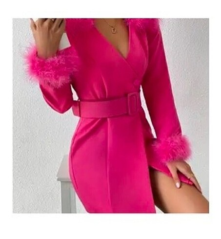 Pembe ceket elbise(yurt dışından alındı)