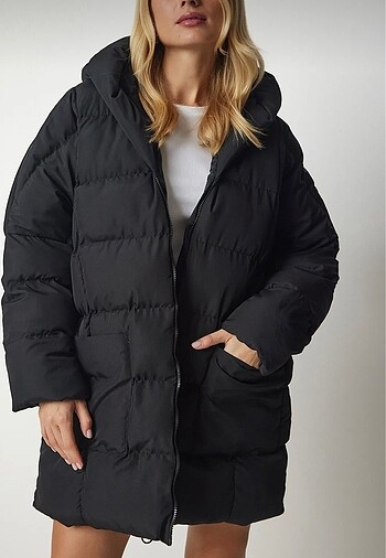 s Beden siyah Renk siyah oversize şişme kaban(yenı kullanılmadı )