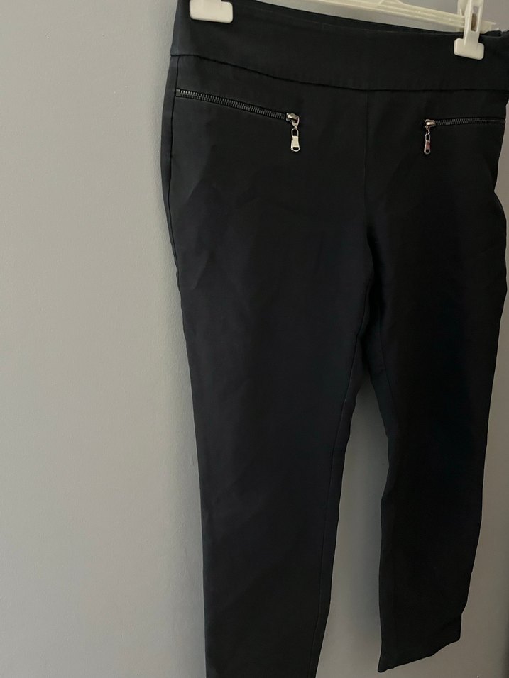 Siyah Fermuarlı Kadın Kumaş Pantolon - Görsel 2