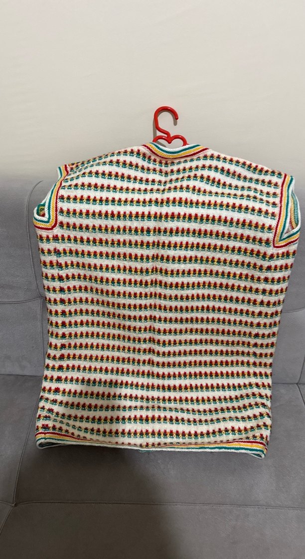Renkli Örgü Kadın yelek - Görsel 2