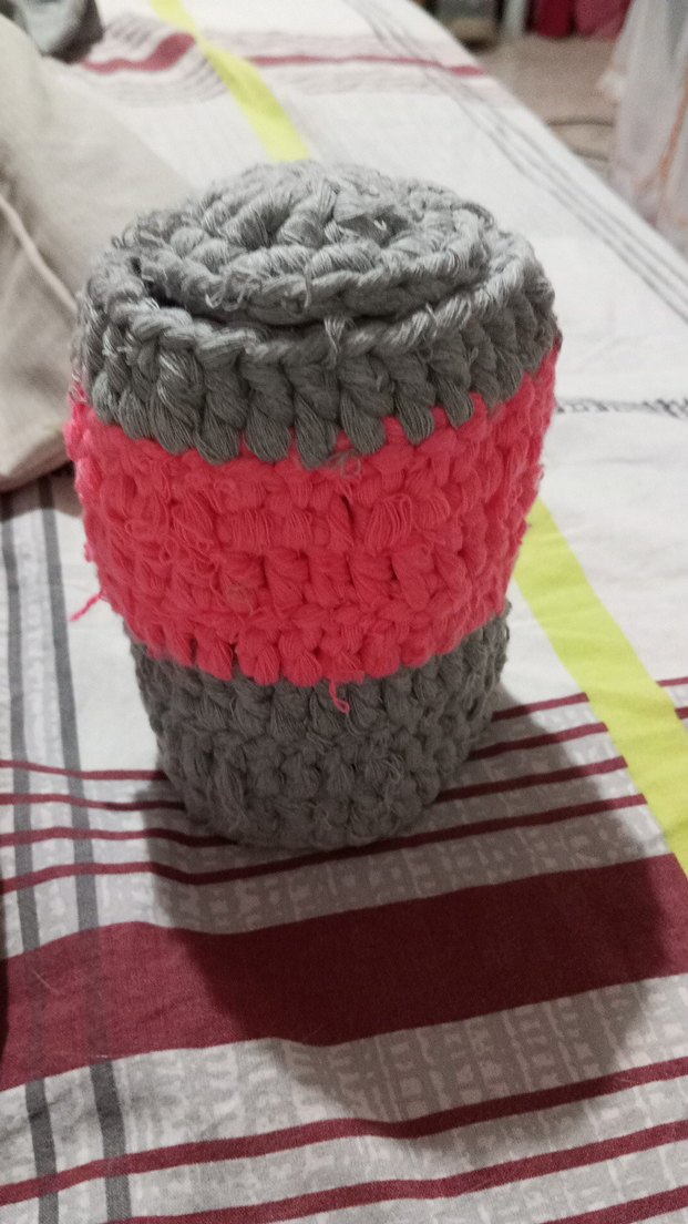 Gri ve Pembe Örgü kalemlik - Görsel 2