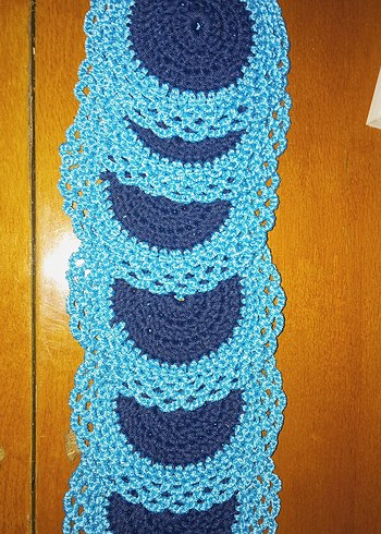 Mavi Örgü bardak altligi 6 adet - Görsel 3