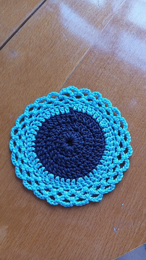 Mavi Örgü bardak altligi 6 adet - Görsel 2