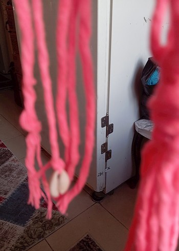 Pembe Makrome çiçek için sarkac - Görsel 2