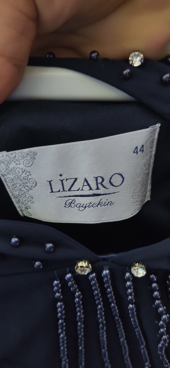 Uzun Lacivert Drapeli Gotik Kadın Abiye - Görsel 4