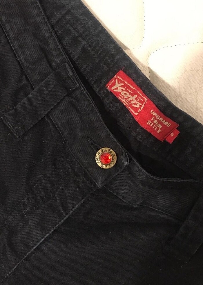 Y2K GOTİK DÜŞÜK BEL PANTOLON - Görsel 2