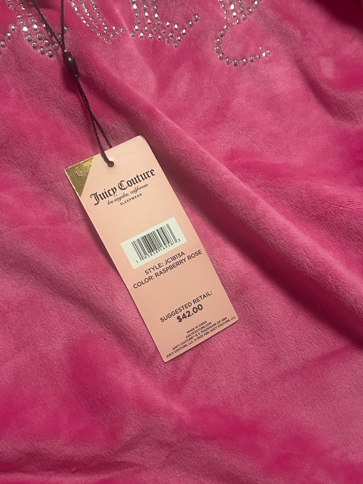 Juicy Couture Pembe Kısa Kollu Kadife Tişört - Görsel 2