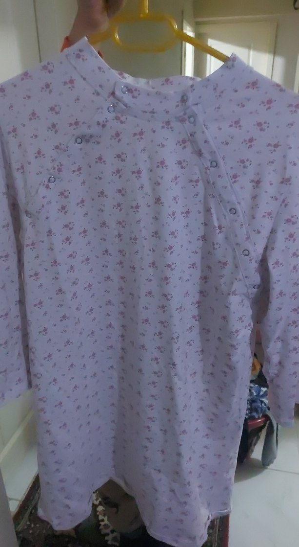 Uzun Kollu V Yakalı Hamile ve Emzirme Pijaması - Görsel 3