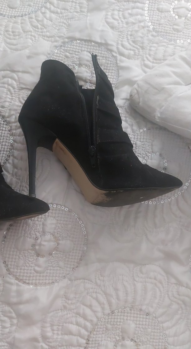 Siyah Süet Tokalı Stiletto Topuklu Bot - Görsel 2