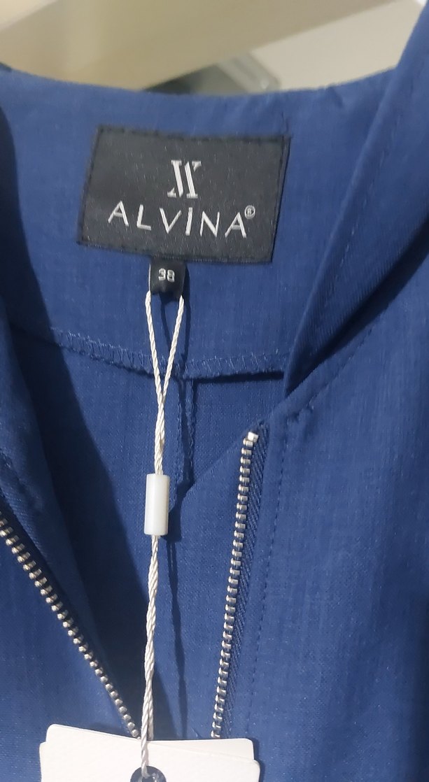 Uzun Mavi Nakışlı Kadın Kaban - Görsel 5