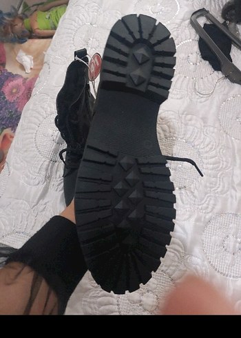 Siyah Leopar Desenli Kürklü Dolgu Topuk Bot - Görsel 6