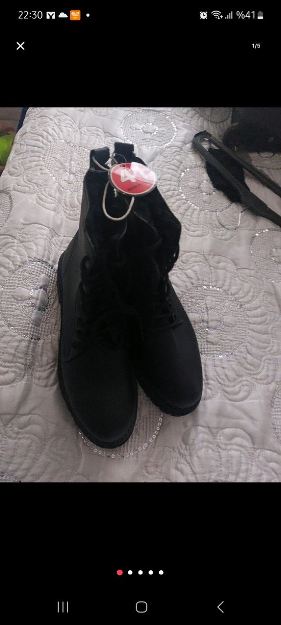 Siyah Leopar Desenli Kürklü Dolgu Topuk Bot - Görsel 3