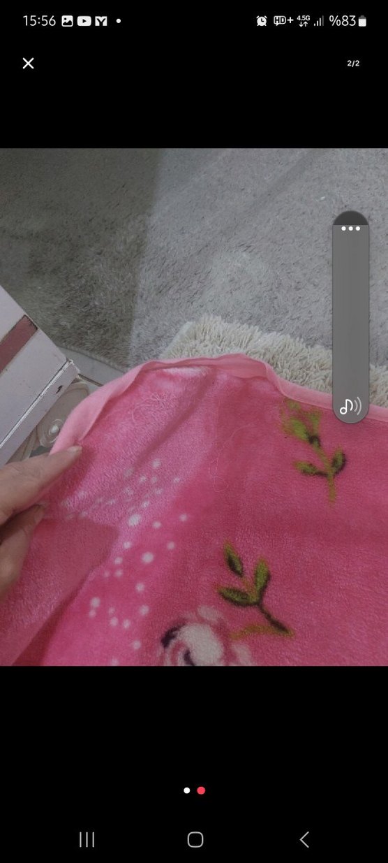 Pembe Desenli Çocuk Battaniyesi sökük yeri  var sadece - Görsel 2