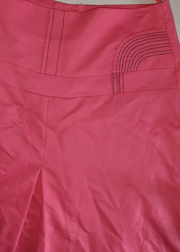 Pembe / Fuşya Pilili Uzun Kadın Etek - Görsel 2