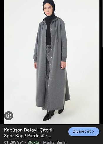 Antrasit Kapüşonlu Uzun Kadın Kap - Görsel 3