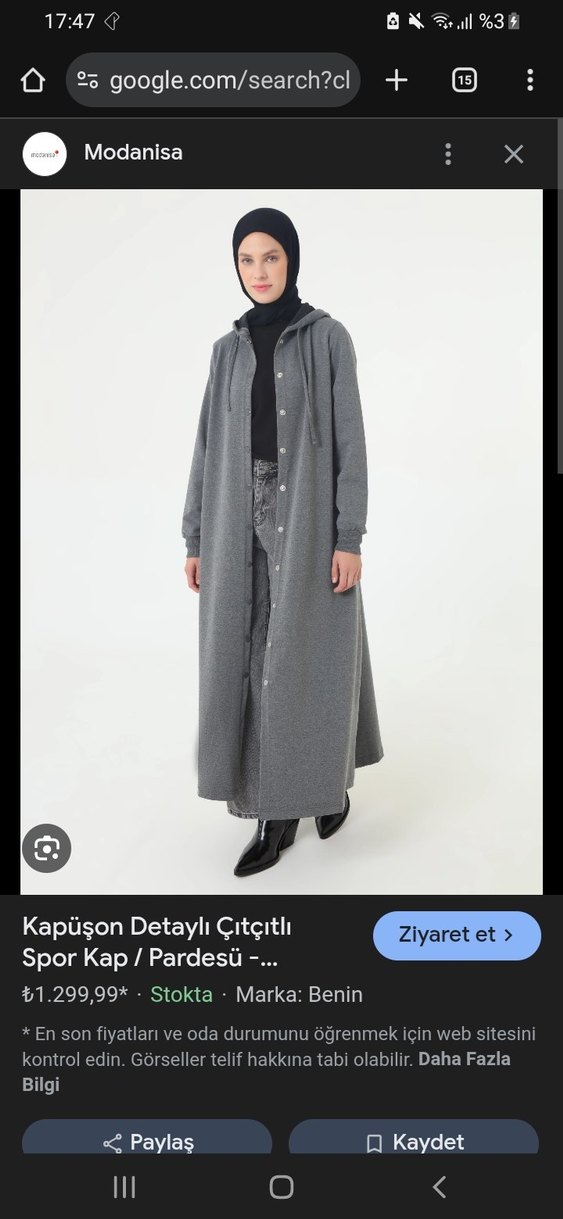 Antrasit Kapüşonlu Uzun Kadın Kap - Görsel 3