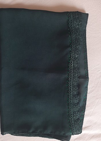 Drapeli Koyu Yeşil Kadın Şal - Görsel 2