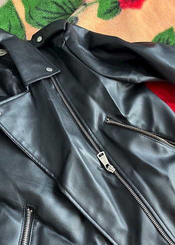 Derimod Siyah Deri Biker Ceket