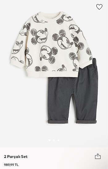 H&M Disney Mickey Mouse Alt&Üst Takım