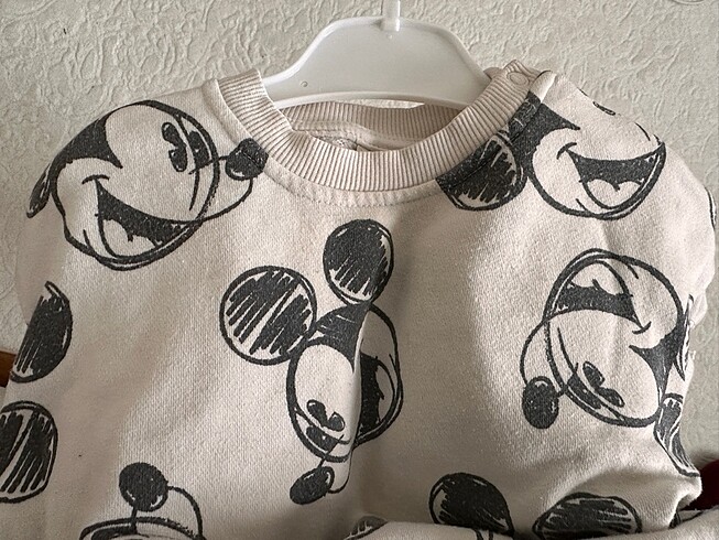 9 Ay Beden gri Renk H&M Disney Mickey Mouse Alt&Üst Takım