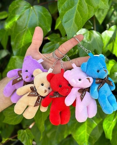 12 adet peluş anahtarlık