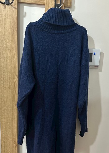 Kadın Lacivert Boğazlı Triko elbise - Görsel 5