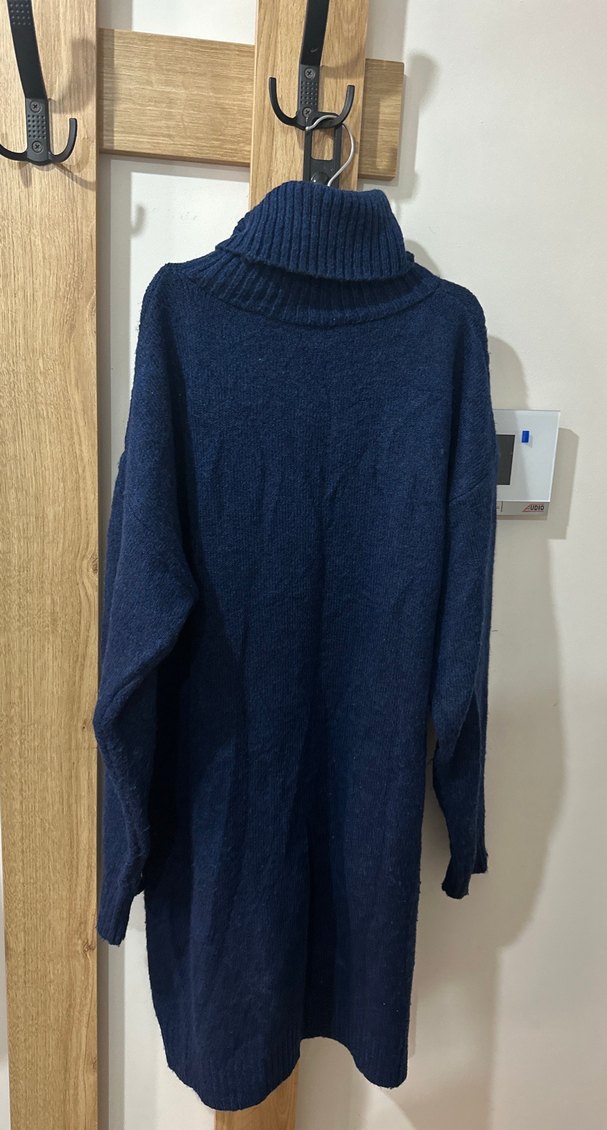 Kadın Lacivert Boğazlı Triko elbise - Görsel 5