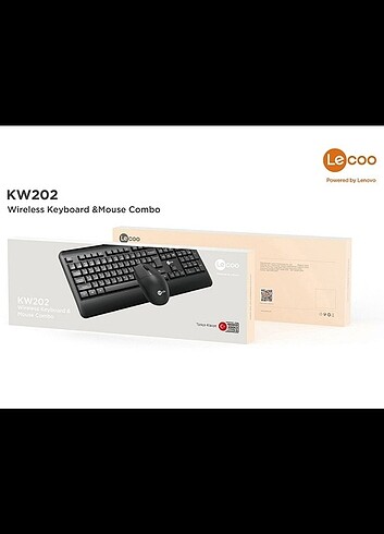 Lenovo Lecoo KW202 Kablosuz Türkçe Q Klavye & Mouse Set Siyah