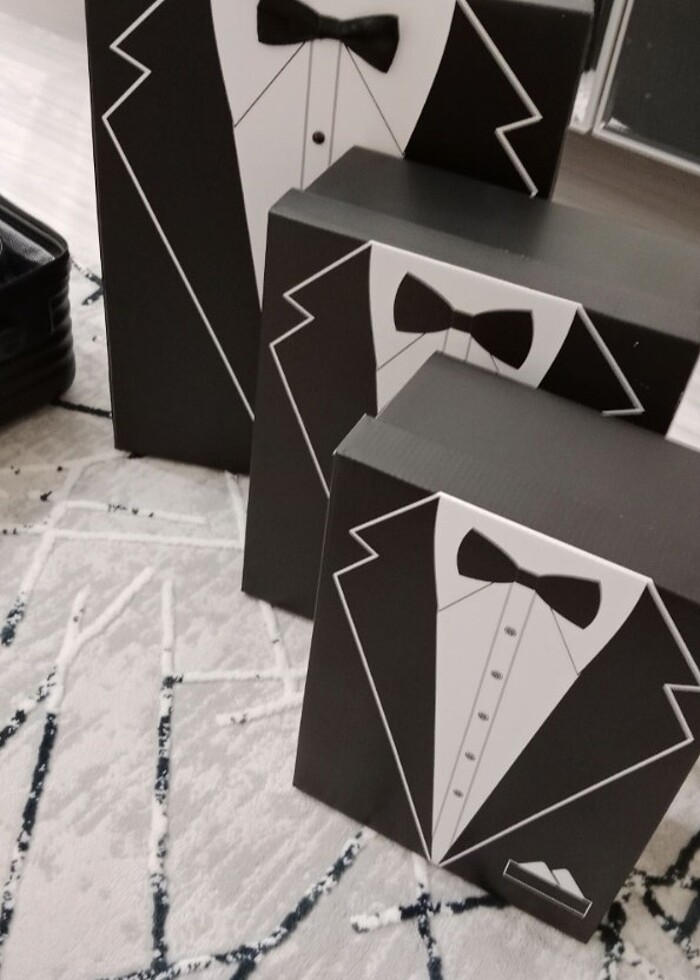 Üçlü damat kutusu seti - Görsel 2